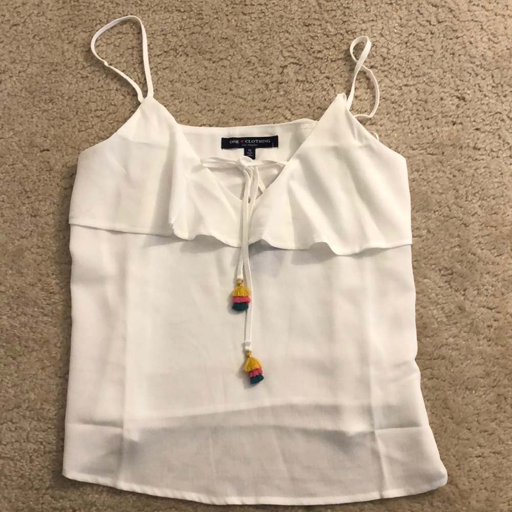 Sheer white tank top